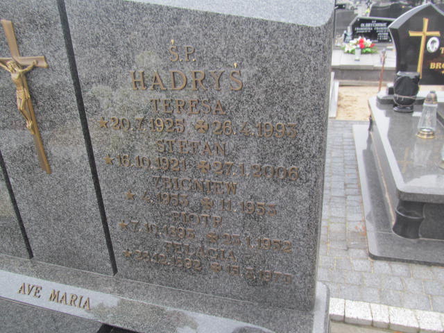 Pelagia Hadryś 1892 Wieruszów - Grobonet - Wyszukiwarka osób pochowanych