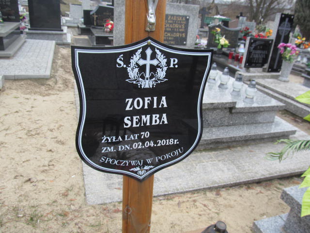 Zofia Semba  Wieruszów - Grobonet - Wyszukiwarka osób pochowanych
